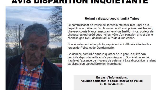 Tarbes. disparition inquiétante, avis de recherche