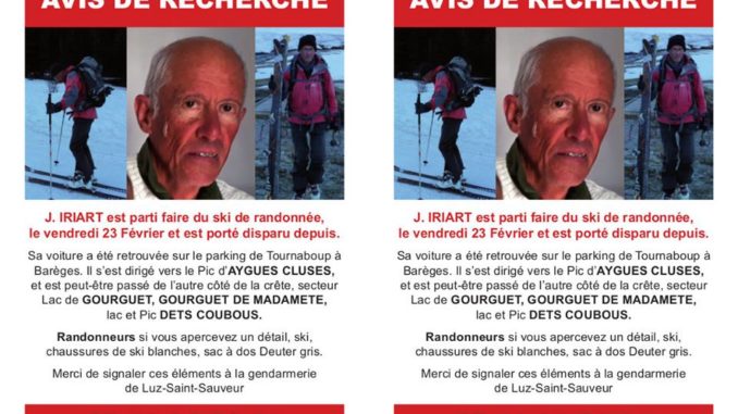 Luz. Porté disparu depuis le 23 février la gendarmerie relance l'appel à témoins Luz. Porté disparu depuis le 23 février la gendarmerie relance l'appel à témoins
