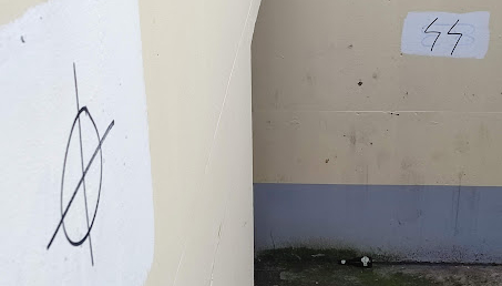 Des graffiti en référence au Nazisme près de l'Arsenal à Tarbes